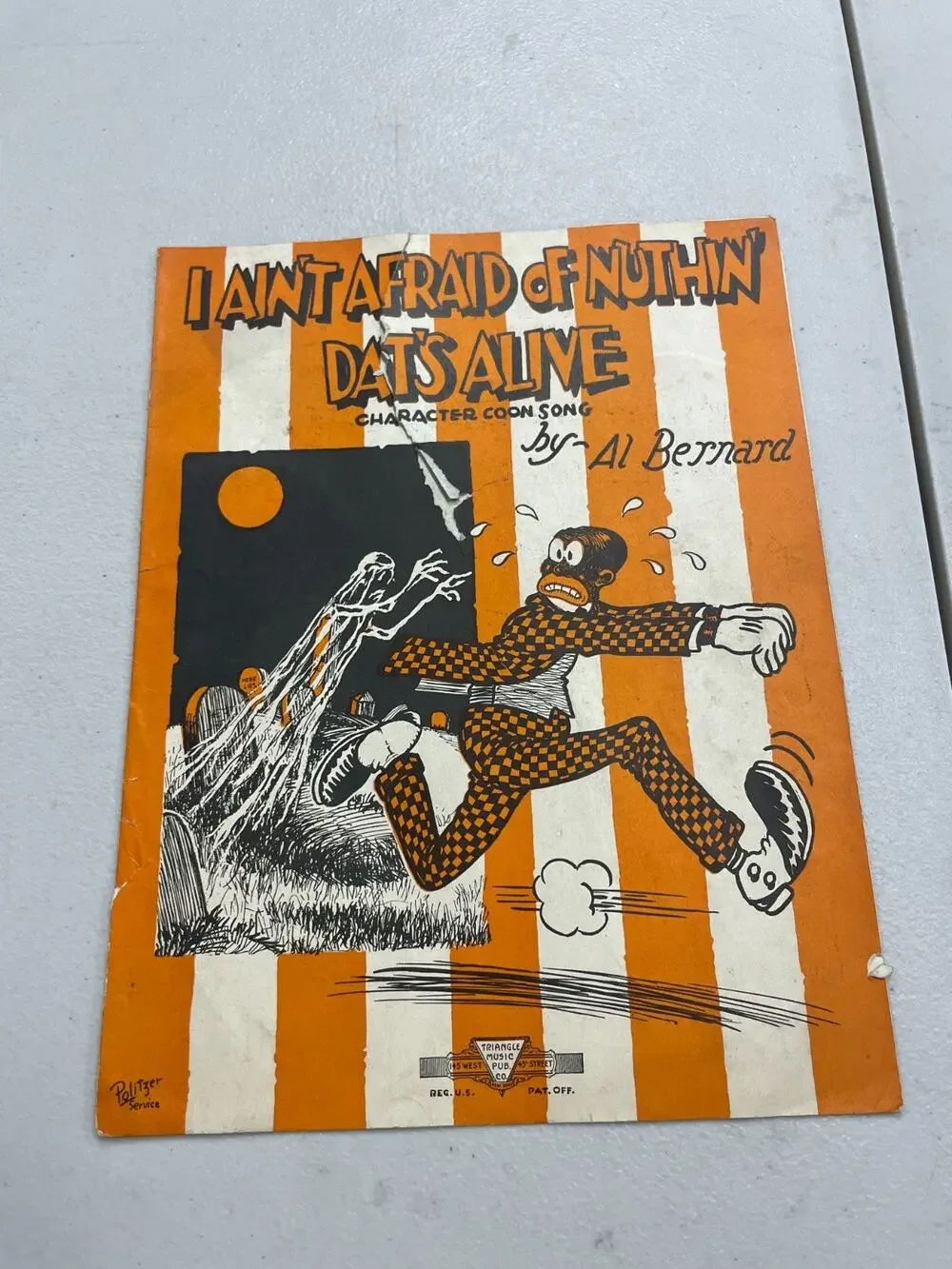 Vintage I Ain't Afraid Of Nuthin' Dat's Alive by Al Bernard Sheet Music Cover